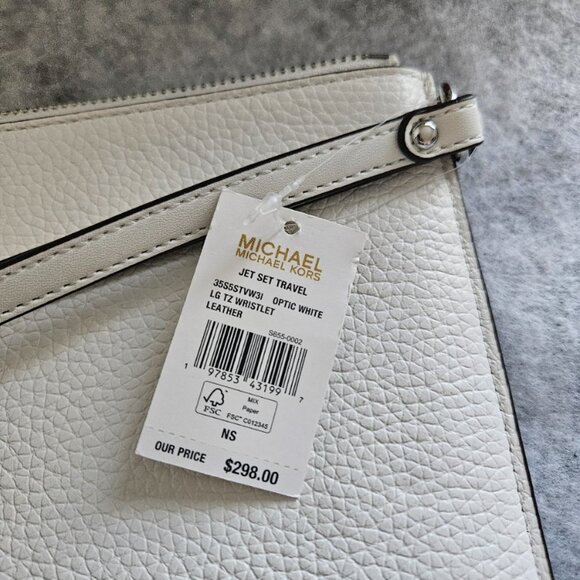 Michael Kors Jet Set Large Studded Pebbled Leather Wristlet - Picture 4 of 4